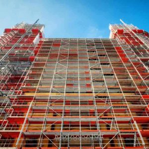 Facade scaffolding construction